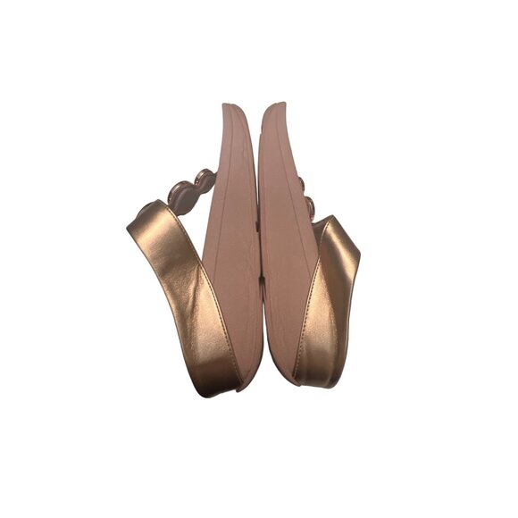 FitFlop Womens Gold Leather Thong Sandals Size 7 - Picture 6 of 7